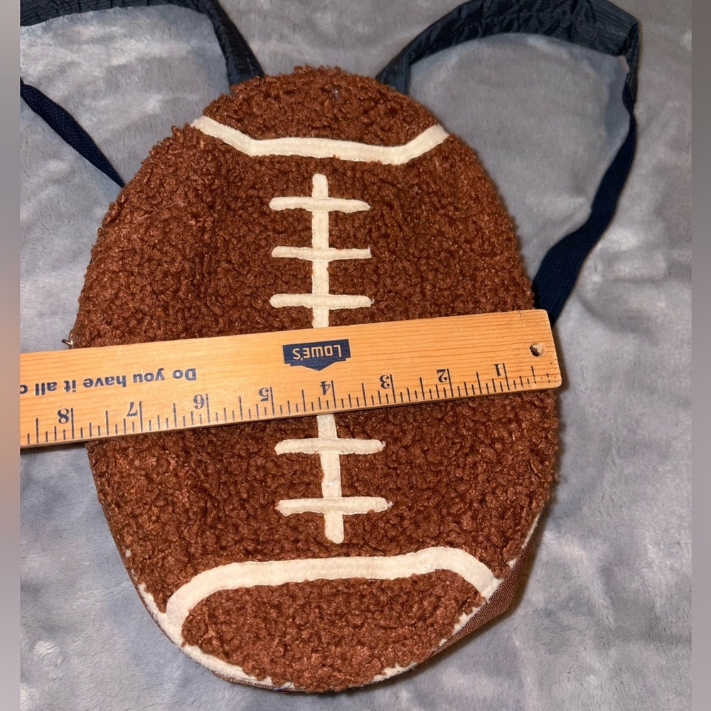 Fuzzy football backpack cheerleader sports fan - Picture 4 of 6